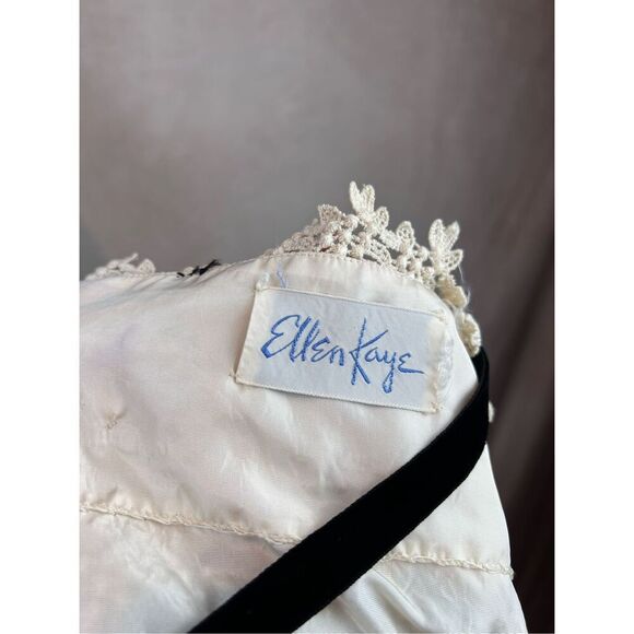 Vintage Late 1940s Black Dress Stunning Art Deco - Picture 9 of 13